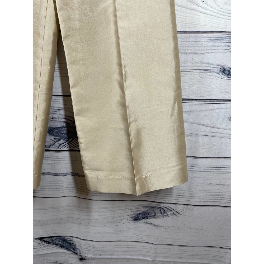 Ralph Lauren Black Label Wide Leg Cream Silk Side Zip Size 8 - Picture 6 of 8